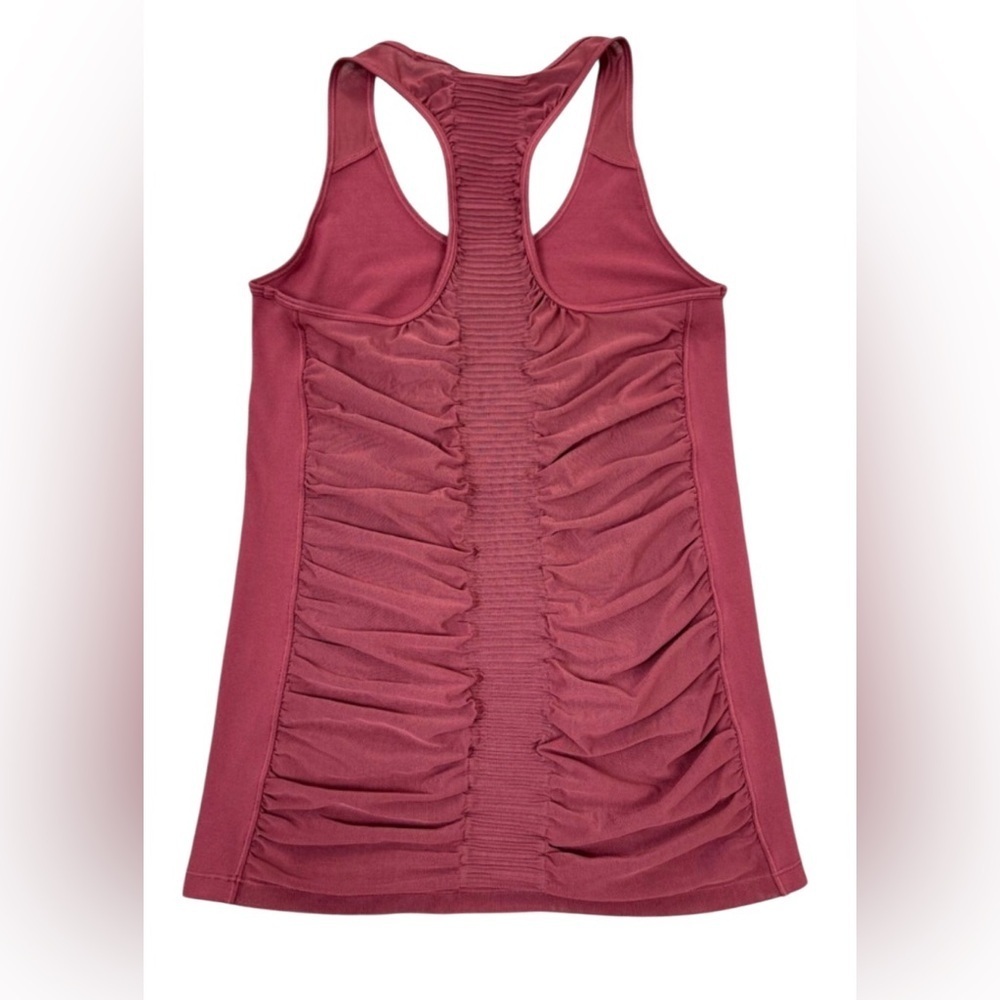 Athleta Tank Top Womans XS Bakasana Maple Red Racer Back Mesh Back Roche Yoga - Picture 4 of 5